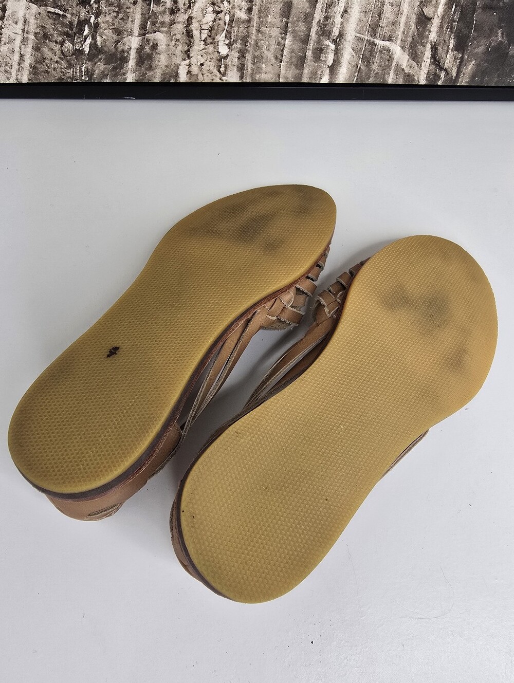 Nisolo Tan Leather Woven Huarache Sandals - Picture 4 of 10